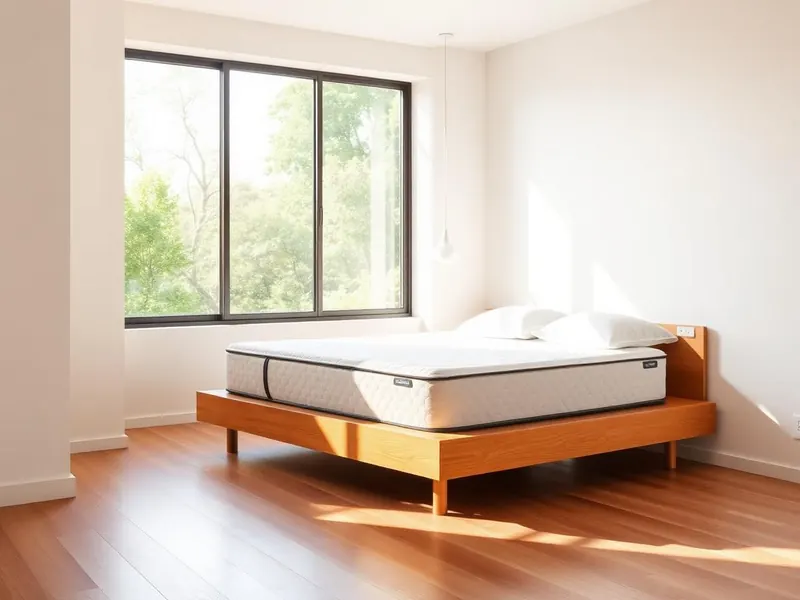 Colchão confortável em quarto minimalista no Rio de Janeiro